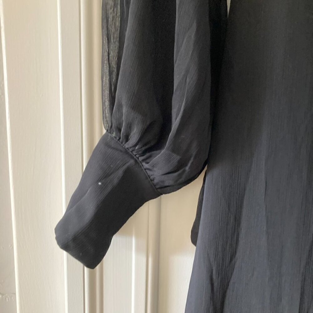 NWT Elliatt Free People Character Midi Dress Asymmetrical Long Sleeve Black Sz S - Picture 5 of 12